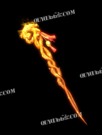 黄金火焰特效的噬魂法杖传奇武器素材(PNG格式)